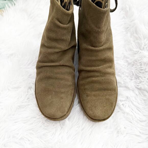 FLY LONDON | Yebi Wedge Boot Booties Shoes Brown Taupe Tie | Size 38, US 7.5-8 - Picture 5 of 8